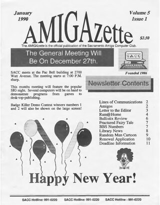 AmigaZette - 1990-01 cover